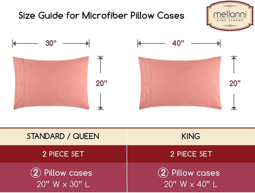 Mellanni Pillow Cases - Luxury, Extra Soft, Cooling Pillow Covers - 2 PC Iconic Collection Pillowcases - Envelope Closure (King 20" x 40",…