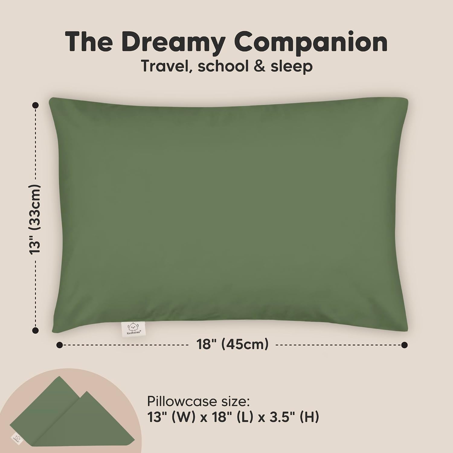 Toddler Pillow with Pillowcase - 13x18 My Little Dreamy Kids Travel Bed Pillows for Sleeping, Organic Cotton Small Pillowcase, Soft &…