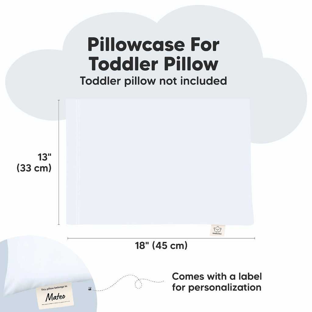 KeaBabies Toddler Pillowcase 13"x18" - Organic Cotton Toddler Pillowcase for Kids, Boys, Girls, Soft & Durable Cotton Cover for Miniature…