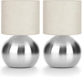 Modern Small Table Lamp Set of 2, Minimalist Nightstand Bedside Lamps with One-Button Inline Switch, 10.4 Inch Desk Light for Bedroom…