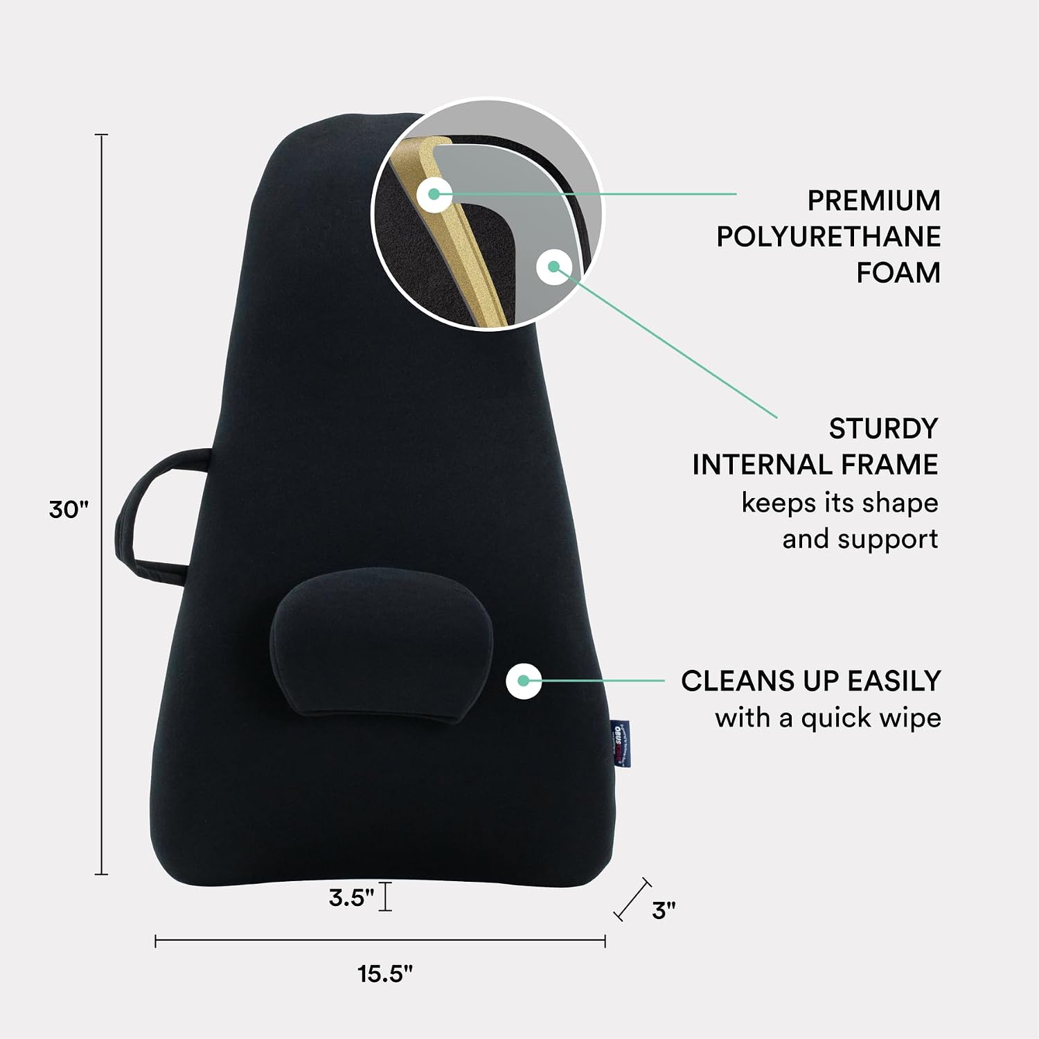ObusForme Highback Backrest Support - Extra Tall Padded Seat Cushion and Lumbar Support Pillow, Portable Posture Support with Soft and Dura…