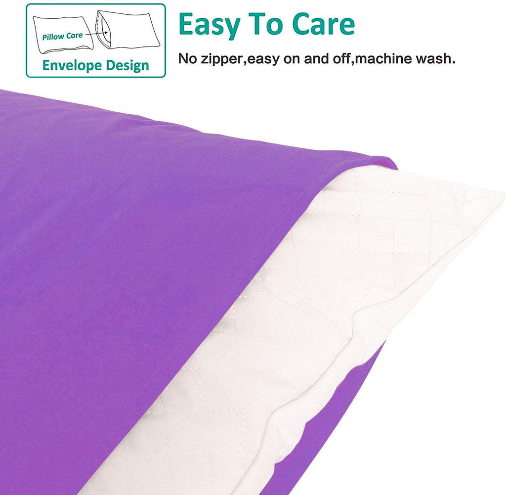 Ntbay Queen Pillowcase Set - 4 Pack Brushed Microfiber 20x30 Pillowcases - Soft, Wrinkle-Free, Fade-Resistant, Stain-Resistant, Purple Pill…