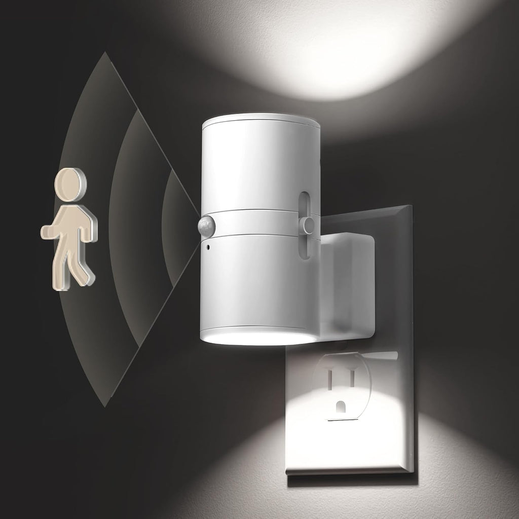 L LOHAS LED Motion Sensor Night Light, [2 Pack] Bright Night Light, 5000K Daylight White, Motion Activated Nightlight, Dimmable 0-100LM…