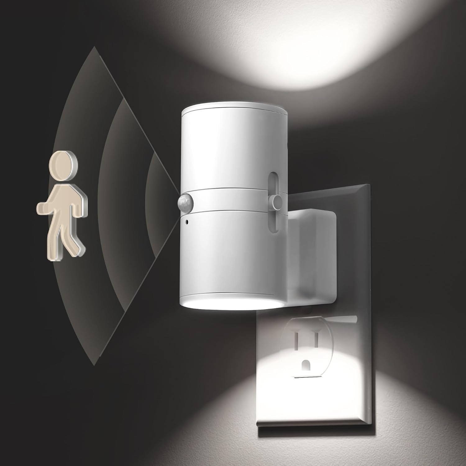 L LOHAS LED Motion Sensor Night Light, [2 Pack] Bright Night Light, 5000K Daylight White, Motion Activated Nightlight, Dimmable 0-100LM…