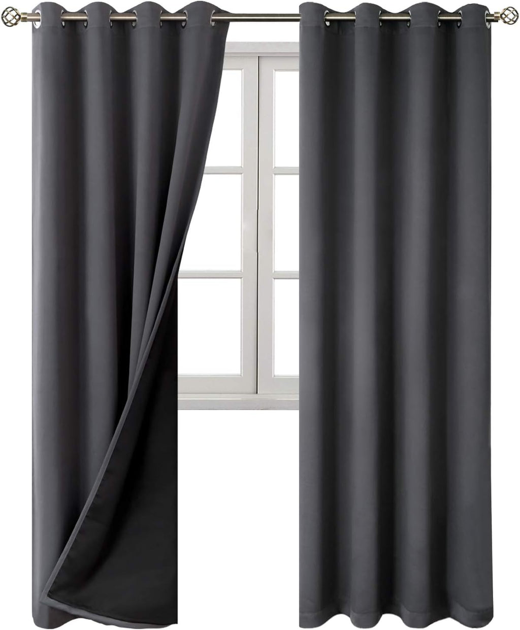 BGment Dark Grey Blackout Curtains for Bedroom Window 84 Inch Length 2 Panels Set, 100% Light Blocking Thermal Insulated Grommet Drapes for…