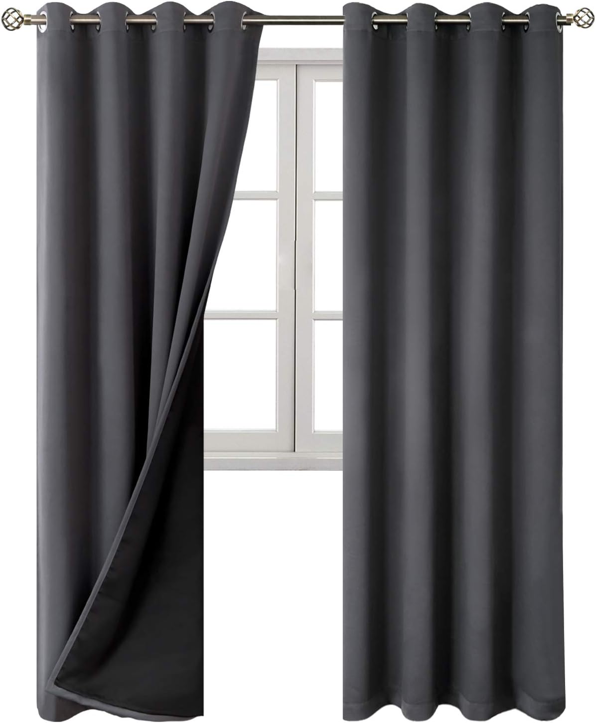 BGment Dark Grey Blackout Curtains for Bedroom Window 84 Inch Length 2 Panels Set, 100% Light Blocking Thermal Insulated Grommet Drapes for…