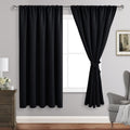 Jiuzhen Blackout Curtains for Bedroom - 60 Inch Wide Thermal Insulated Room Darkening Privacy Soundproof Curtains for Living Room, Set of 2…
