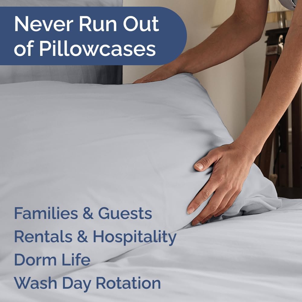 King Pillow Cases Set of 6 - Ultra Soft Hotel Quality Pillowcase Covers - Comfy. Cozy & Wrinkle Free - Shrink, Stain and Fade Resistant…