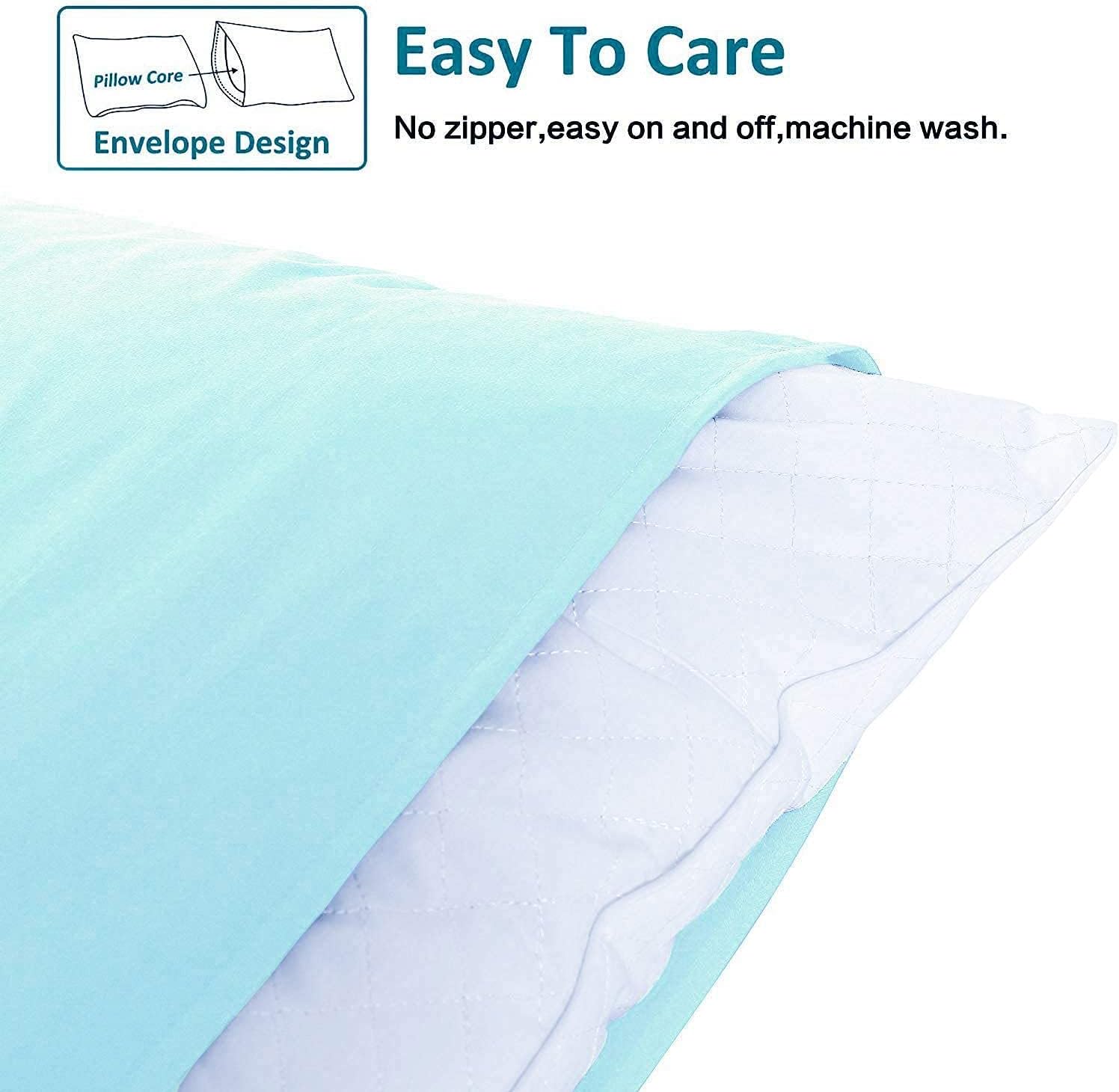 Ntbay Queen Pillowcase Set - 4 Pack Brushed Microfiber 20x30 Pillowcases - Soft, Wrinkle-Free, Fade-Resistant, Stain-Resistant, Aqua Pillow…
