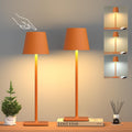 Yogaret Orange Cordless Table Lamp Set of 2-3 Way and Stepless Dimmable - for Restaurant Dining Bedroom Home Bar