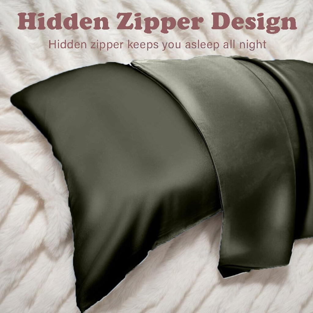 Mulberry Silk Pillowcase for Hair and Skin Queen Size 20"X 30" with Hidden Zipper, Softer Than Silk Pillow Cases Queen Smooth Cooling…
