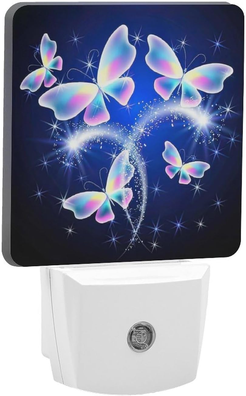 YKJAHSD Butterfly Night Light, Plug into Wall Decor Nightlights for Bedroom, Bathroom, Hallway, Kitchen, with Dusk to Dawn Light Aut…