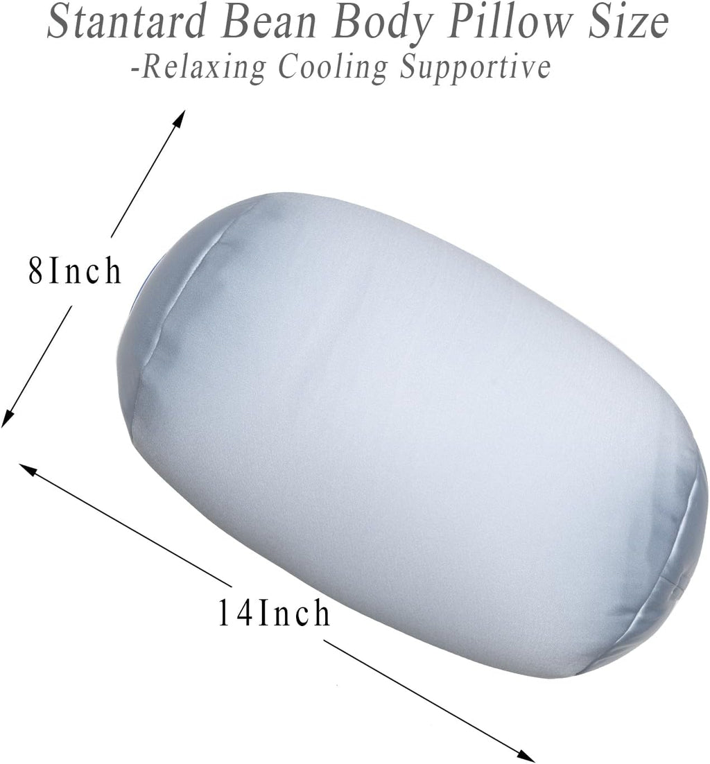 Microbead Neck Body Pillow Tube Microbead Bolster Bean Smooth Cool Pillow Neck Cervical Roll Pillow for Sleeping 7 x 12Inch Throw Travel…