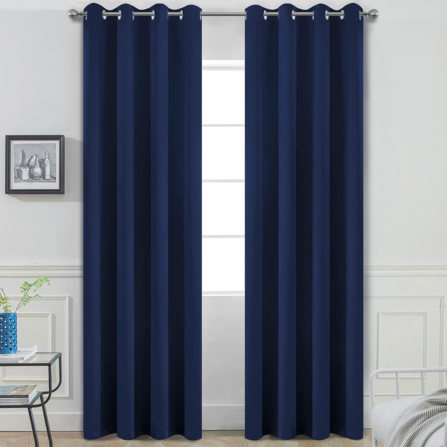 Yakamok Blackout Curtains 96 Inches Long Set of 2 Panels with Grommet Thermal Insulated Light Blocking Window Drapes for Bedroom/Living…