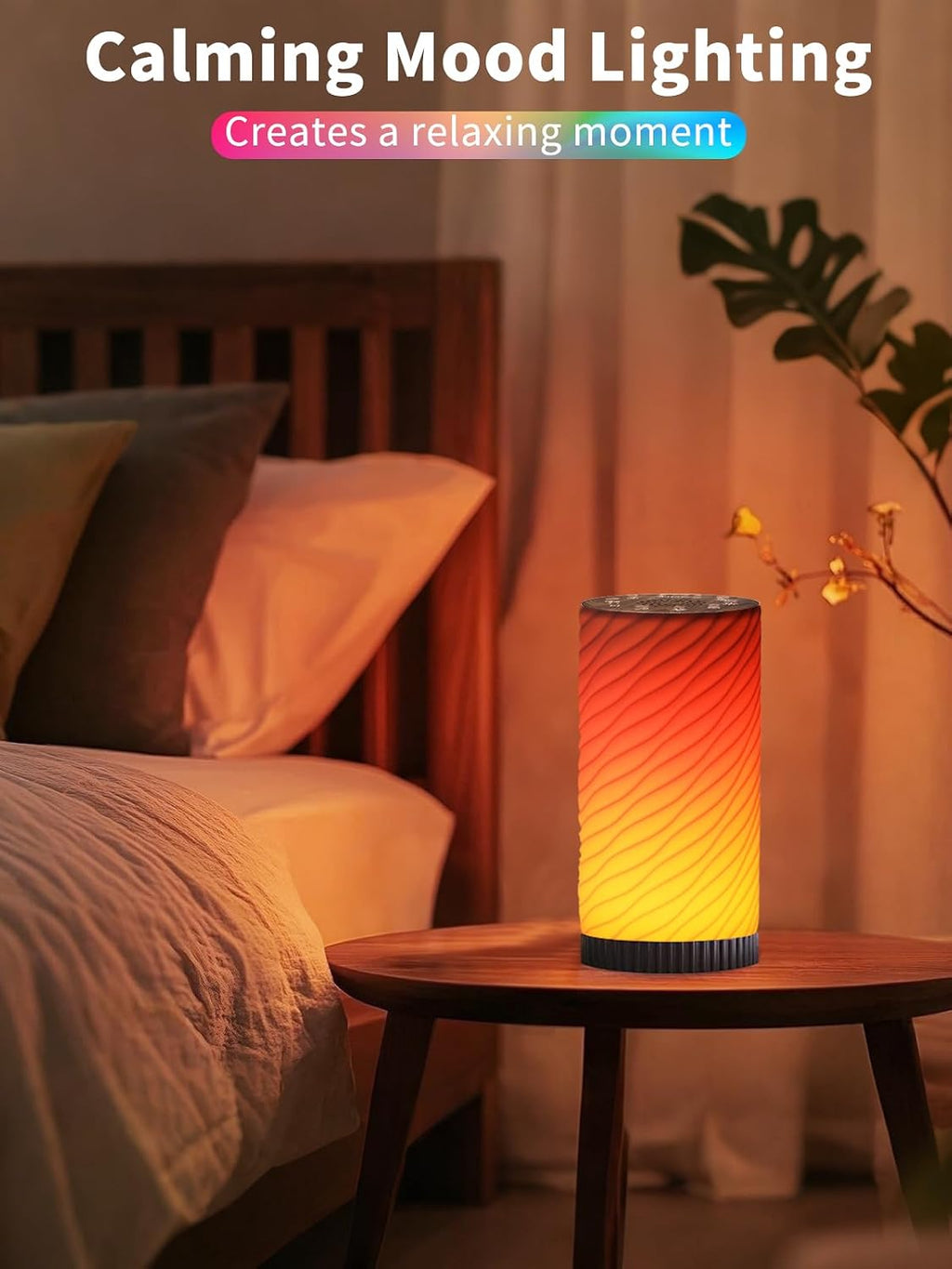 Touch Bedside Lamp with Sound Machine for Adults, Dimmable Night Light for Bedroom, 3-in-1 Bluetooth Speaker & White Noise Machine for…