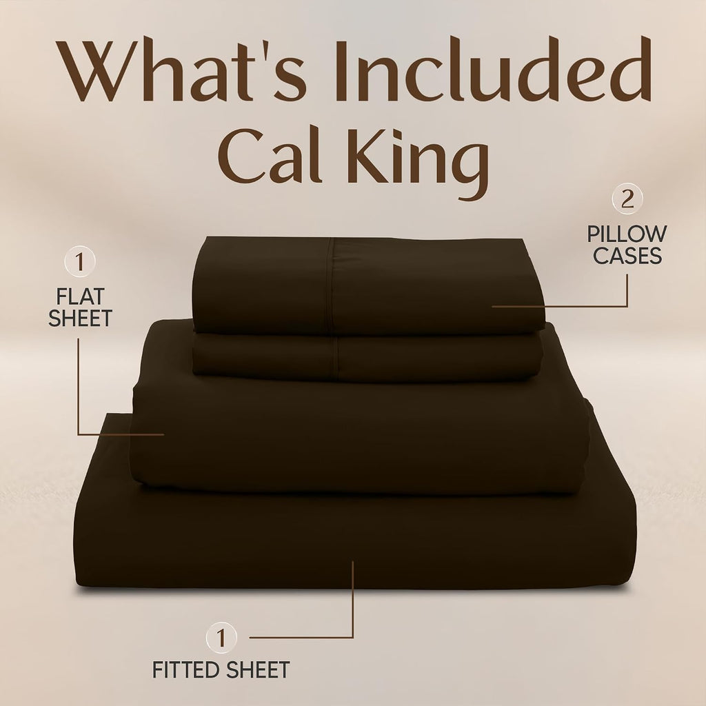 Utopiabedding Utopia Bedding California King Size Sheet Set – 4 Piece Bed Sheets, Soft and Breathable Microfiber, Includes 1 Fitted Sheet,…