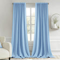 Miulee Sky Blue Back Tab Blackout Curtains 120 Inch Long 2 Panels Set for Bedroom, Rod Pocket/Pinch Pleated Extra Long Thermal Insulated Li…