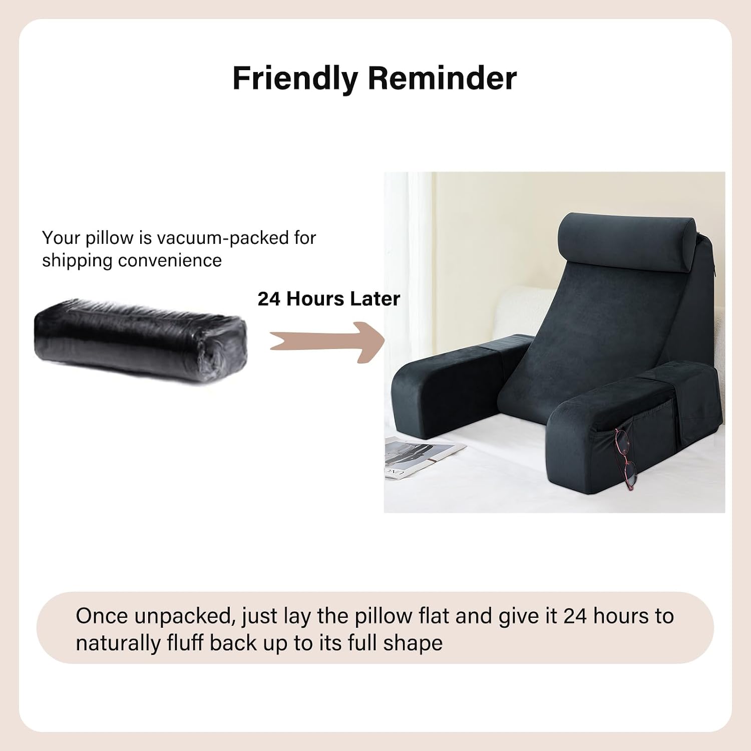 ENITYA Reading Pillow for Sitting in Bed Adult, 21" Large Back Pillow for Sitting up, Bed Rest Pillows for Reclining/Watching…