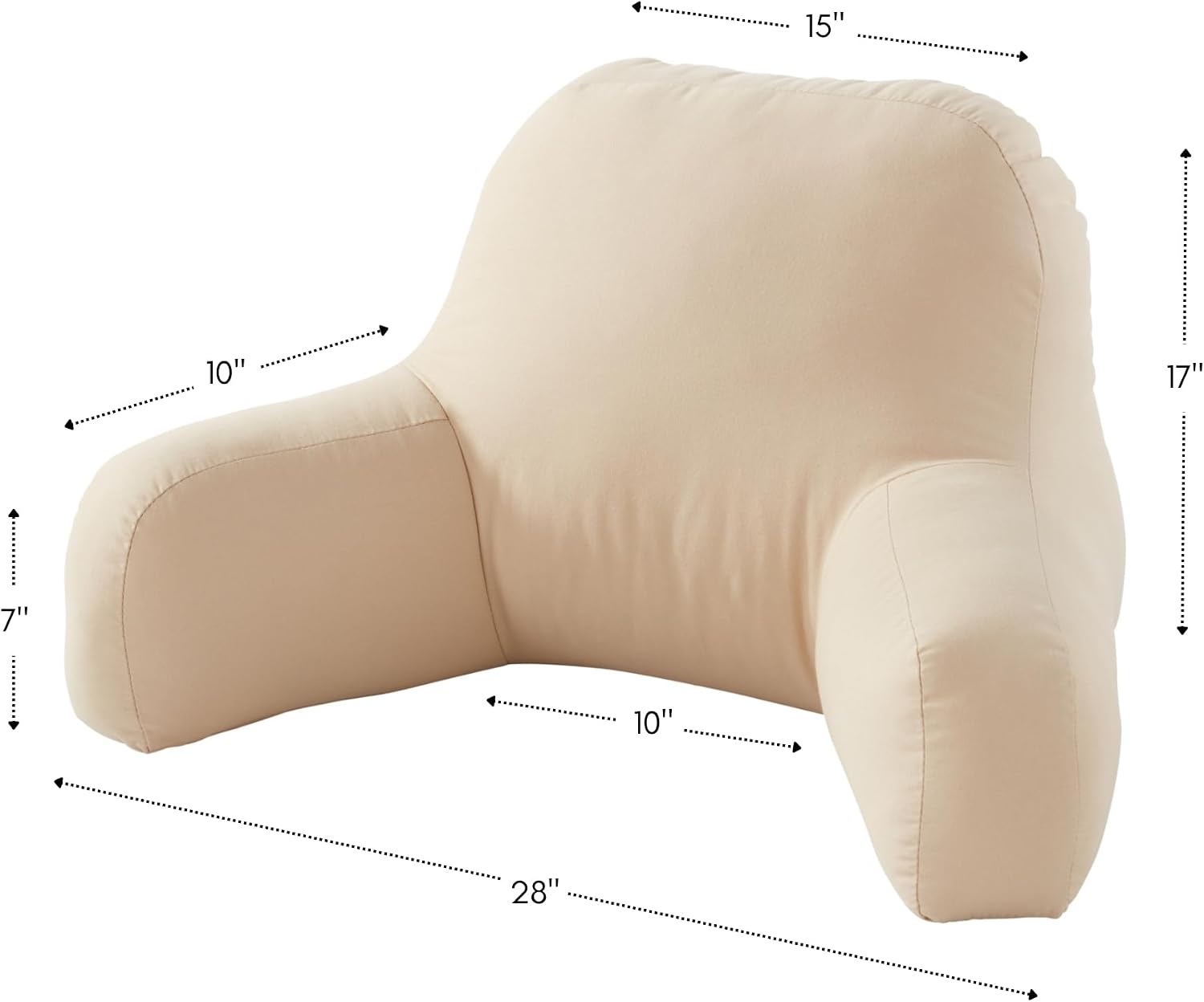 Greendale Home Fashions Cotton Duck Bed Rest Reading Pillow with Arms, Tan