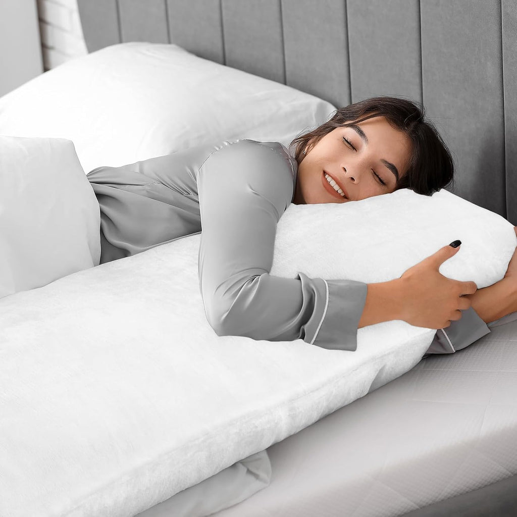 Bedelite Body Pillow Cover with Zipper Closure, Super Soft and Cozy Fuzzy Fleece Pillowcase 20 x 54 Inches, Luxury Fluffy Plush Long Body P…
