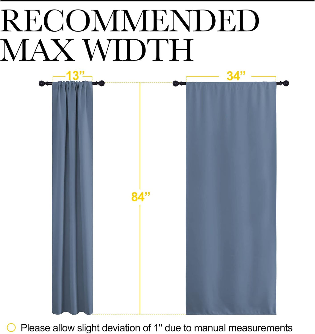 NICETOWN Blackout Curtains Window Draperies - Window Treatment Thermal Insulated Solid Room Darkening Drapes for Bedroom (Stone Blue, Set…