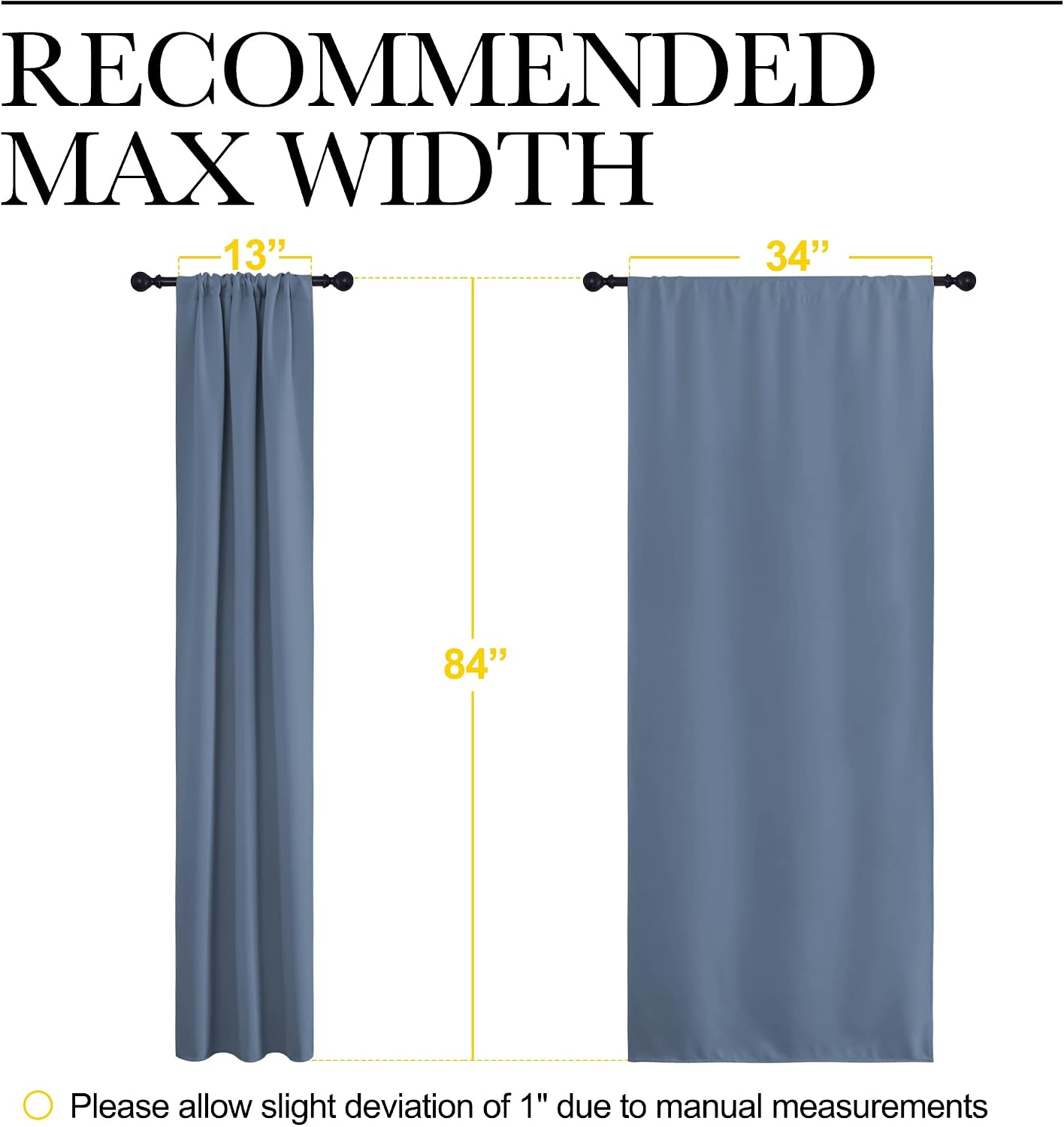 NICETOWN Blackout Curtains Window Draperies - Window Treatment Thermal Insulated Solid Room Darkening Drapes for Bedroom (Stone Blue, Set…