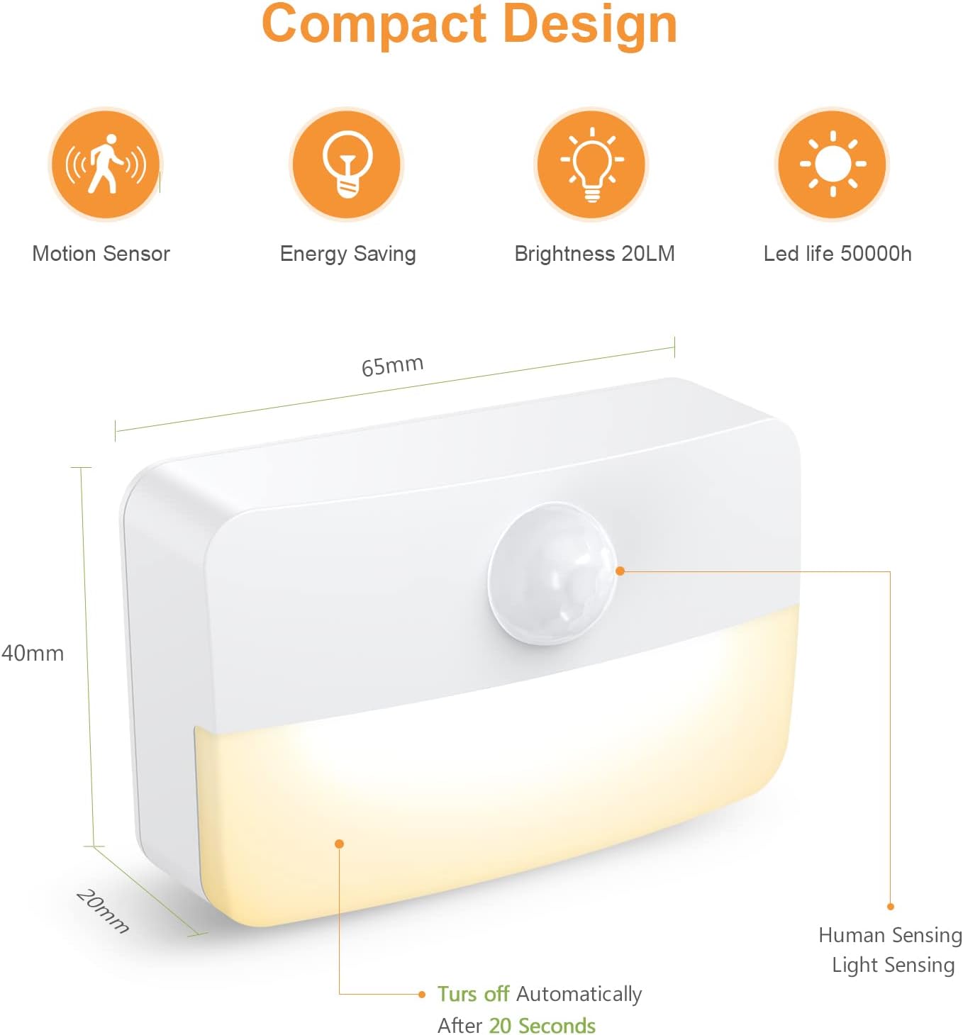 Jxtz 12 Pack Motion Sensor Night Light, Stick-On Motion Sensor Lights Indoor, Battery Powered Under Cabinet Kitchen Lights with Adhesive Pa…
