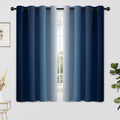 Yakamok Blue and Greyish White Ombre Curtains, Room Darkening Gradient Color Curtains for Bedroom, Light Blocking Thermal Insulated Window…