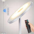 Marctronic Silver Gray Floor Lamp, 42W 4000LM Super Bright LED Lamp with Reading Light for Living Room Bedroom Office, Dimmable Standing La…