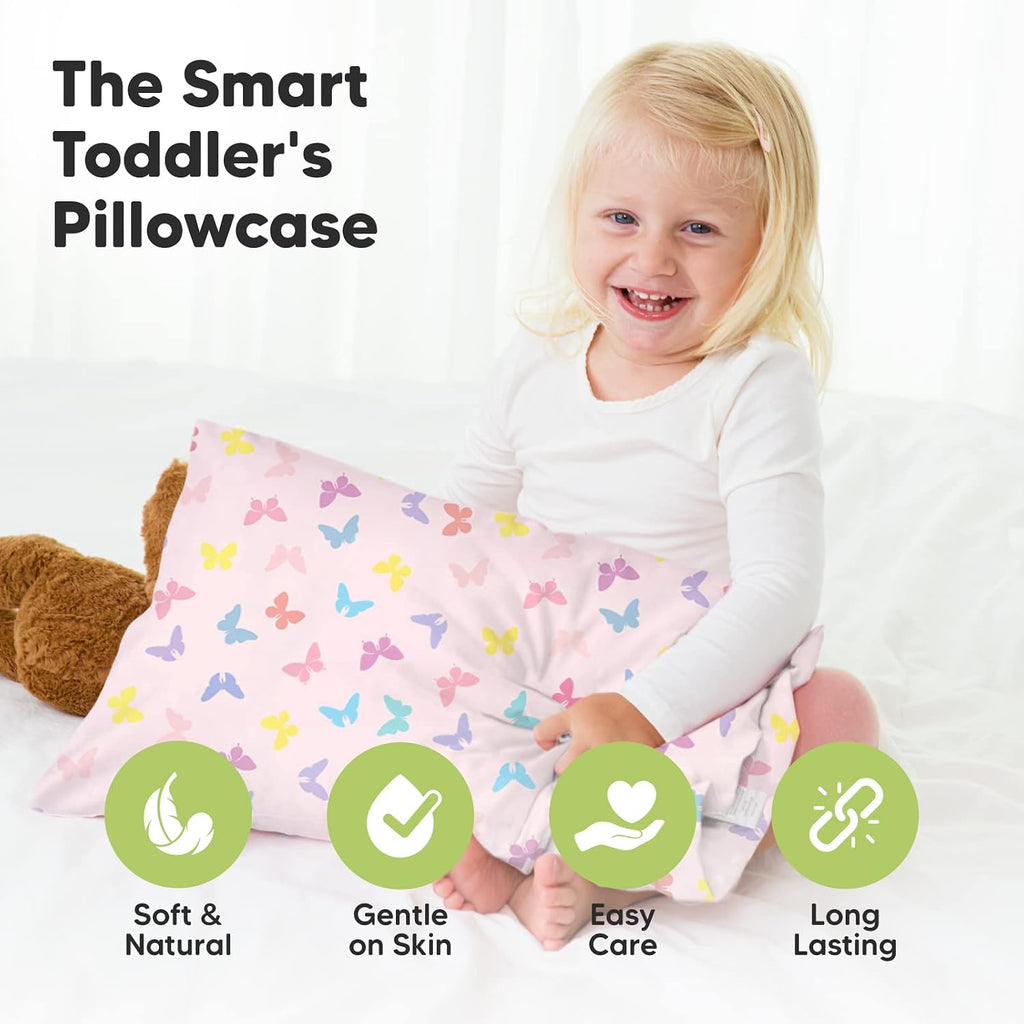 KeaBabies Toddler Pillowcase 13"x18" - Organic Cotton Toddler Pillowcase for Kids, Boys, Girls, Soft & Durable Cotton Cover for Miniature…