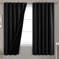 BGment Full Blackout Curtains with Thermal Insulation Liner Curtains 63 Inches Long, Rod Pocket and Back Tab Double Layer Room Darkening…