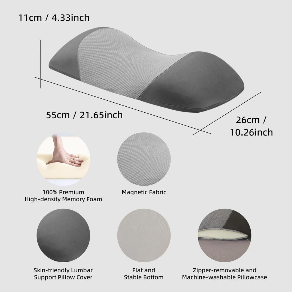 LittleSlowDuck Lumbar Support Pillow for Sleeping, Memory Foam Lower Back Bed Rest Support Pillows for Car Bed, Couch, Waist Support…