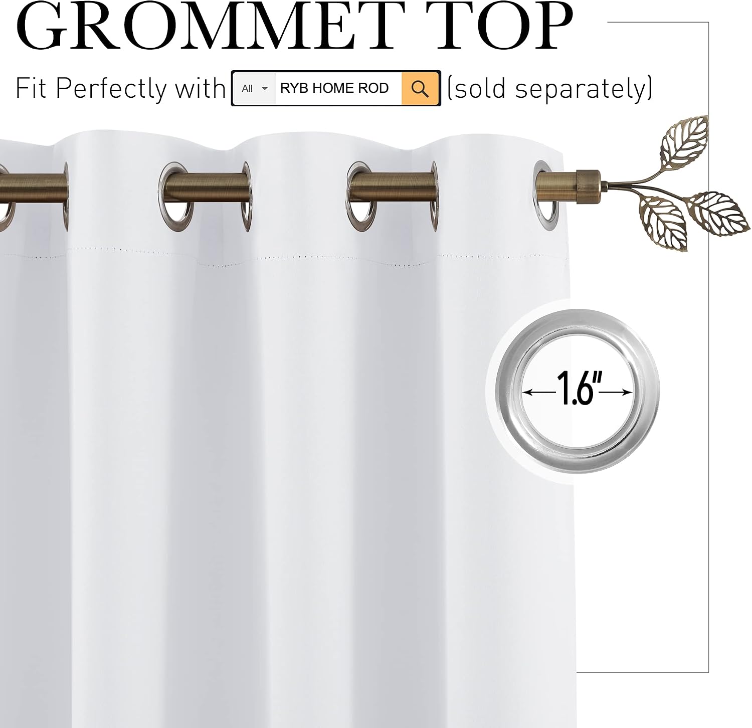 Rybhome RYB HOME Room Divider Curtain Privacy Room Darkening Energy Efficiency Partition for Bedroom Living Room Shared Office Patio Slidin…