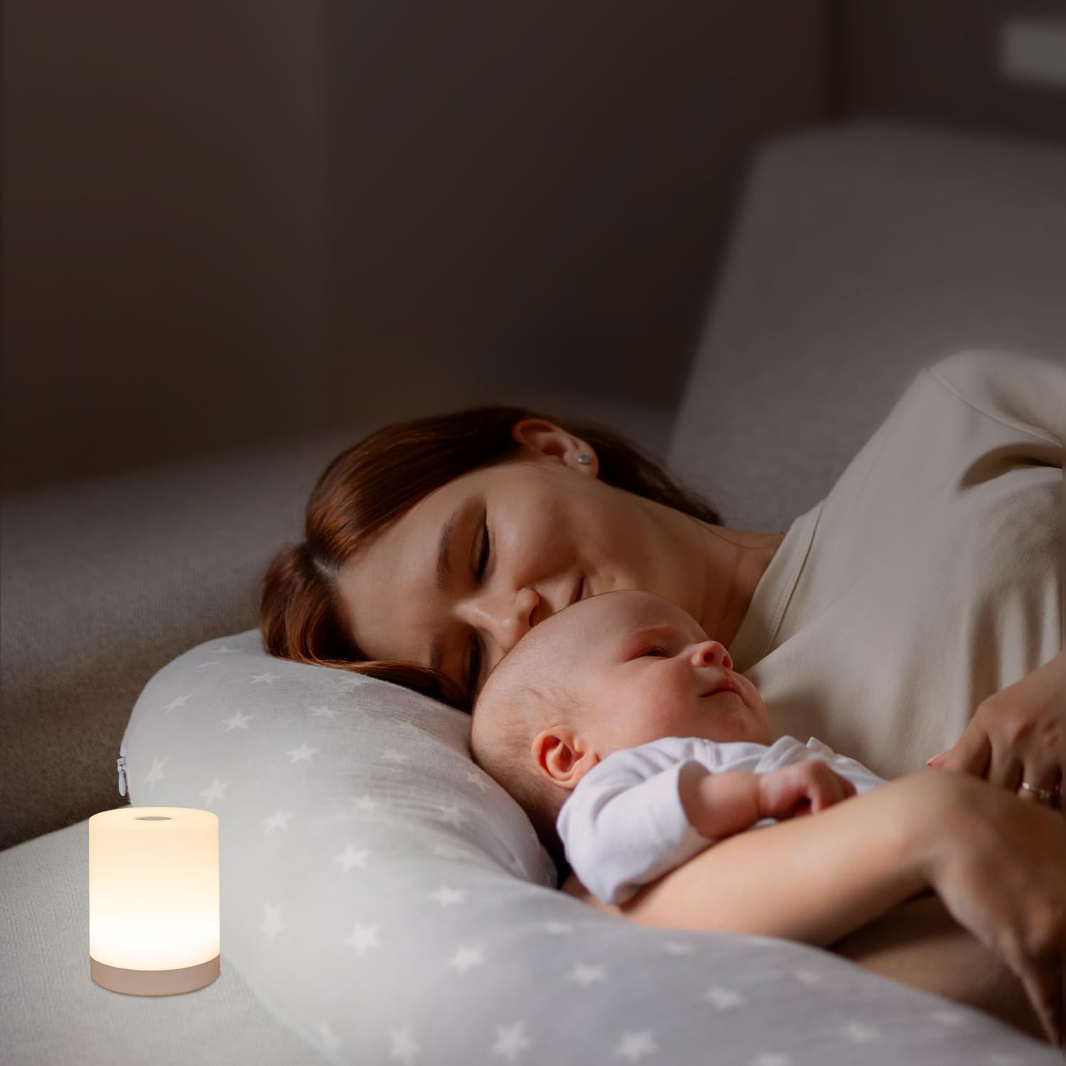 Touch Night Light for Baby Nursery, 3 Color Dimmable Night Light Battery Operated for Kids, Adult, Tap Nightlight Rechargeable, Cordless…