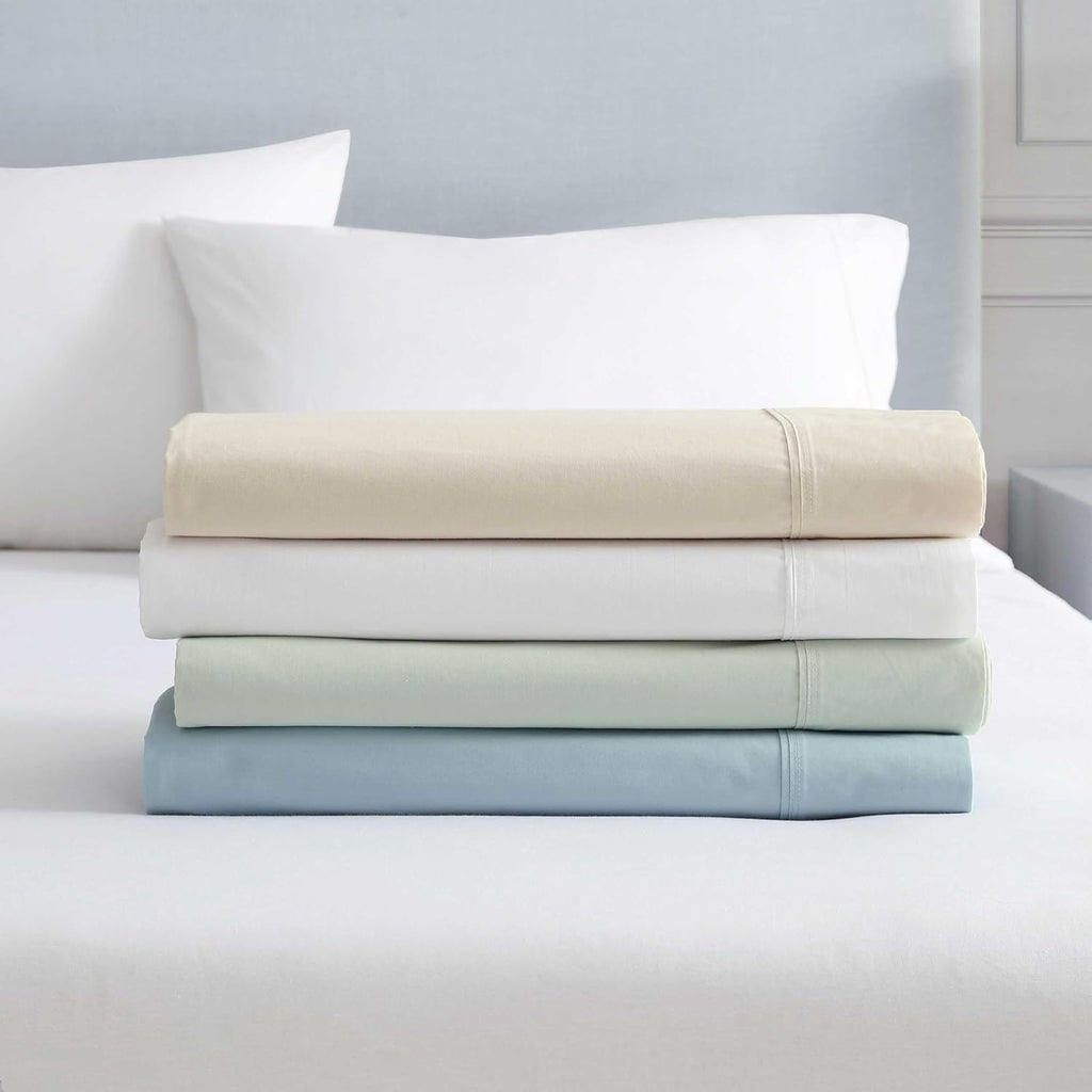 MarthaStewart Martha Stewart - Full Size Sheets Set, Crisp & Tailored Cooling Sheets w/a Naturally Smooth Cotton Percale Lightweight Feel -…
