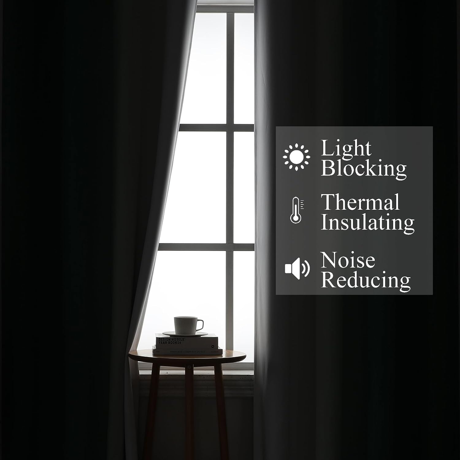 Estelartextiler Estelar Textiler Full Room Darkening Blackout Curtains 72 Inch Length 2 Panels Set, Ombre Greyish White and Green Thermal I…