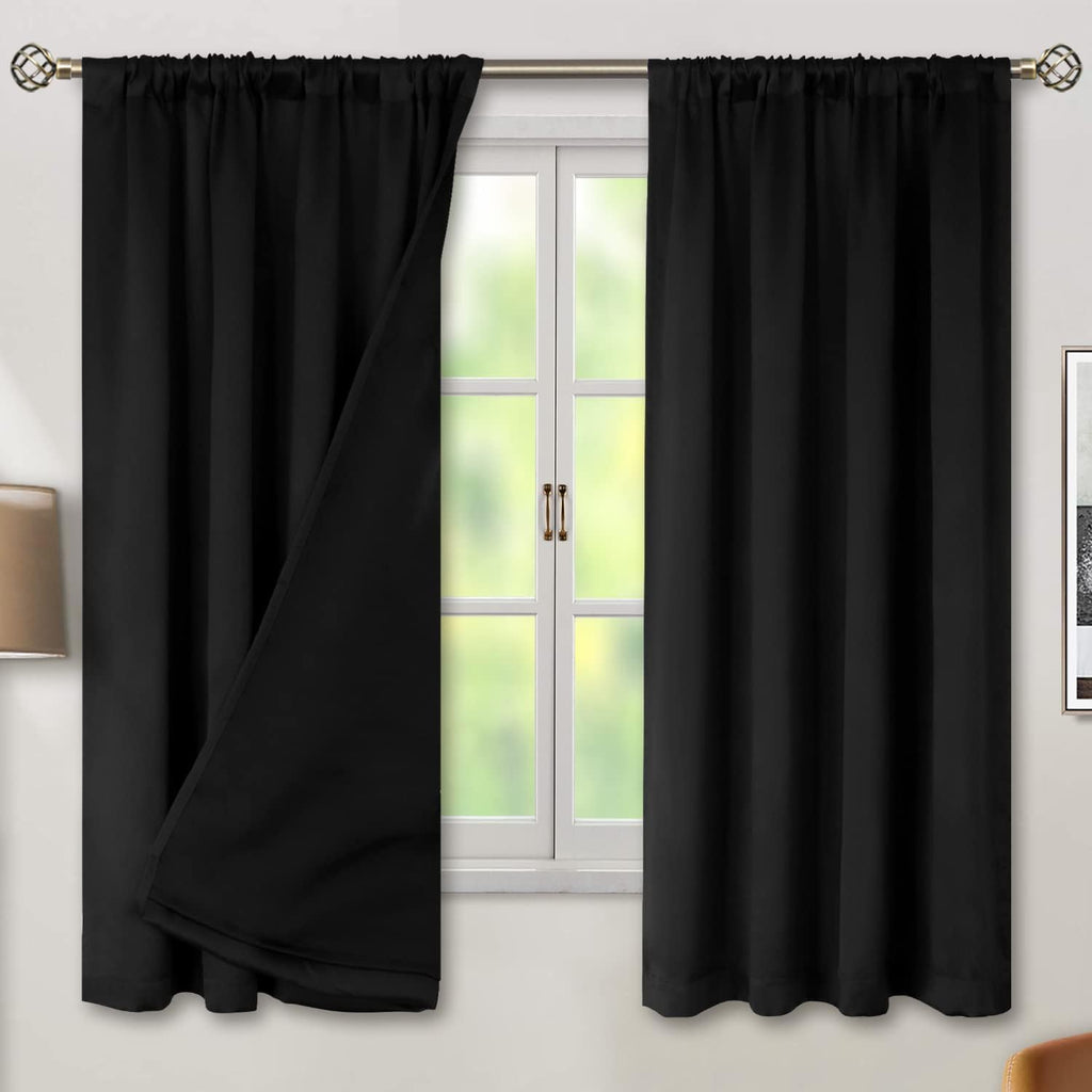 BGment Blackout Curtains for Living Room 63 Inch Length, 2 Panels Set Full Room Darkening Window Curtains, Thermal Insulated Noise Reduce…