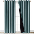 Nicetown 100% Blackout Window Curtain Panels, Cold and Full Light Blocking Drapes with Black Liner for Nursery, 84 inches Drop Thermal Insu…
