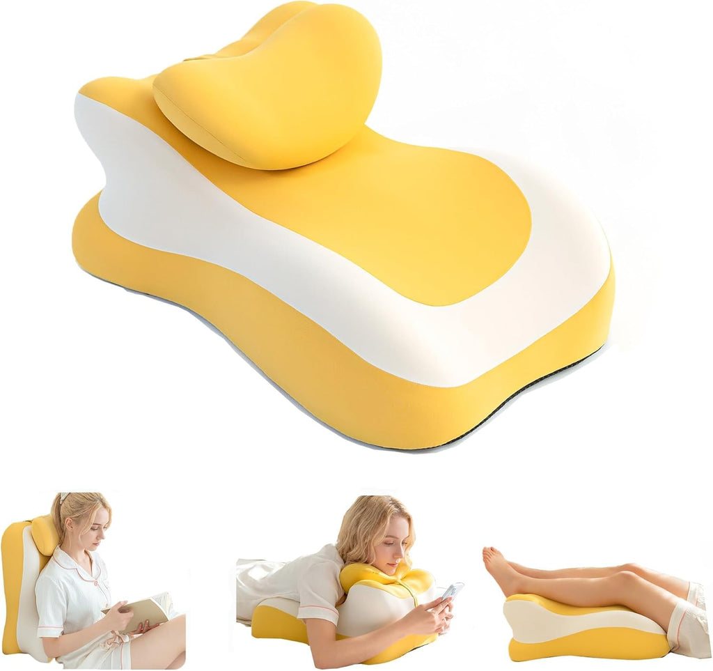 SLEEP ZONE Memory Foam Reading Pillow, Multi-Position Support Bed Pillow for Petite Adults, Reading Tools, Pillows Prone Back and Knee…