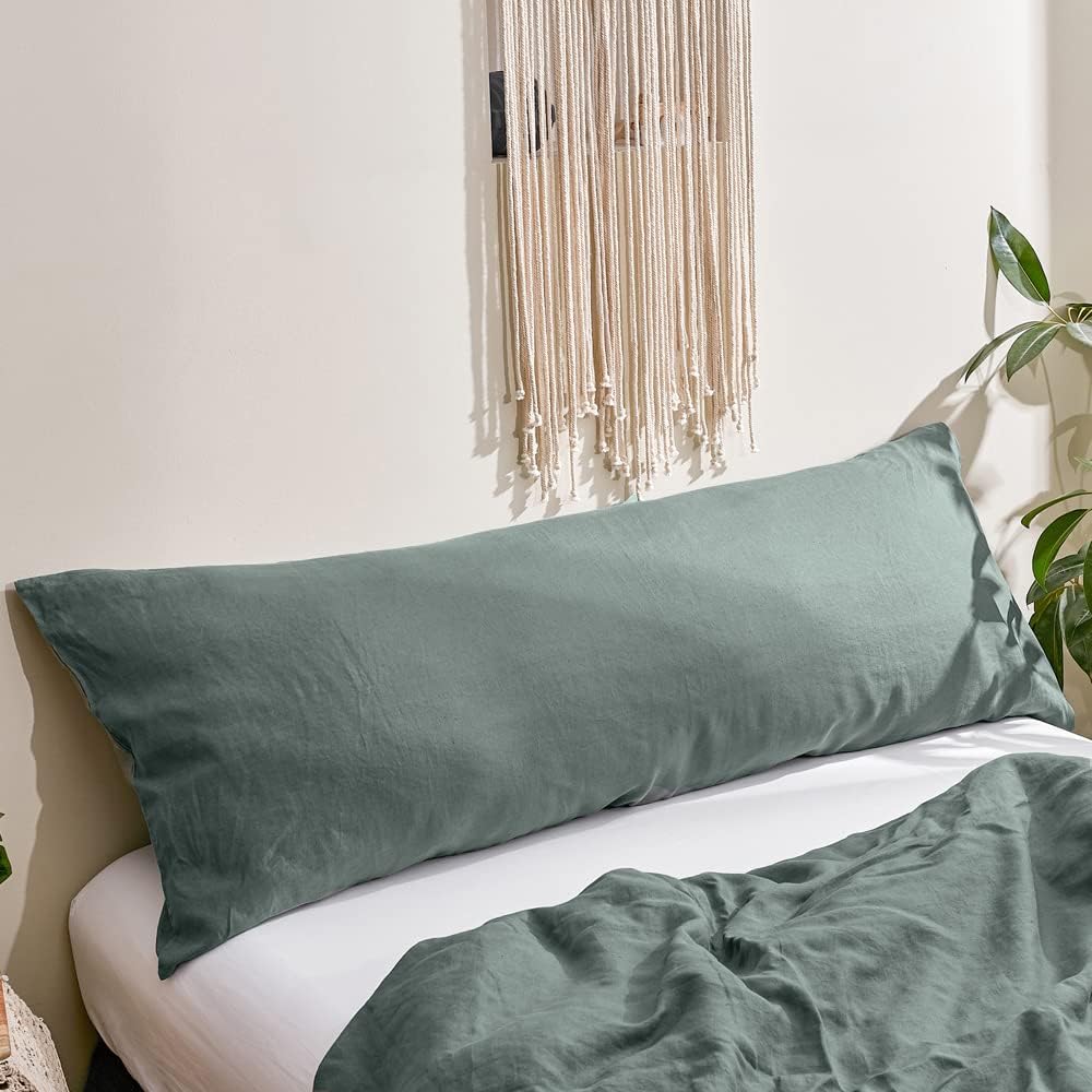 Simple&Opulence Body Pillow Cover 20" x 54",100% Pure Linen, Ultra Soft and Breathable, Body Pillowcase with Envelope Closur…