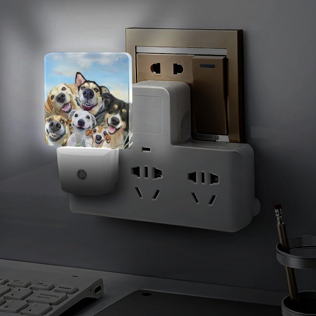 YKJAHSD Cute Dog Night Light, Plug into Wall Decor Nightlights for Bedroom, Bathroom, Hallway, Kitchen, with Dusk to Dawn Light Auto…