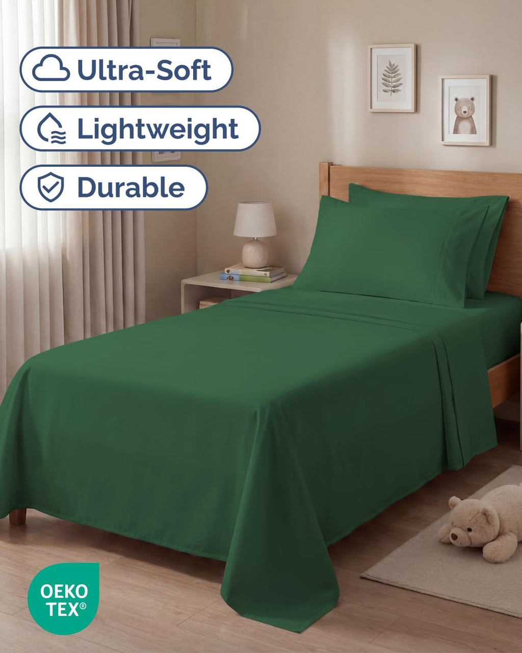 Twin 4 Piece Sheet Set - Comfy, Breathable & Cooling - Hotel Luxury Bedding for Women, Men, Kids, Teens and Children - 1 Flat & 1 Fitted…