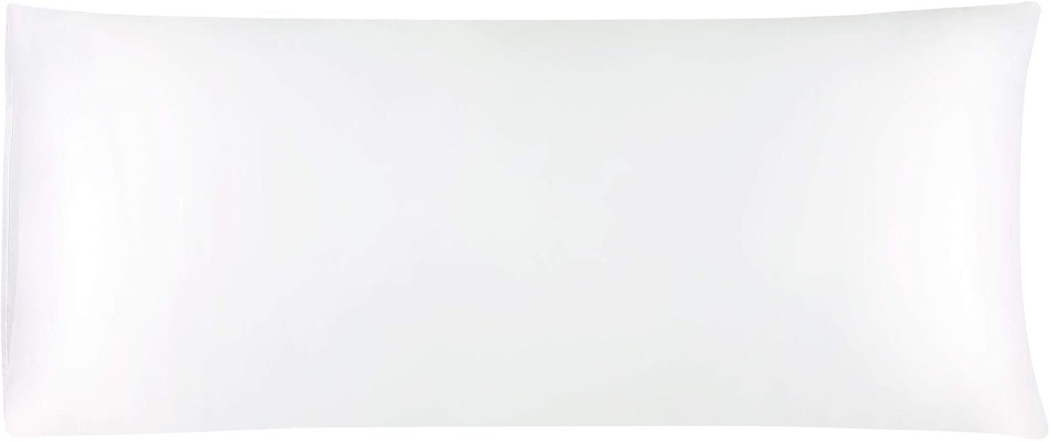 uxcell Body Pillow Cover, 20x48 Inch Snow White Silky Satin Body Pillowcases for Hair and Skin, Soft Cooling Smooth Pillow Case with…