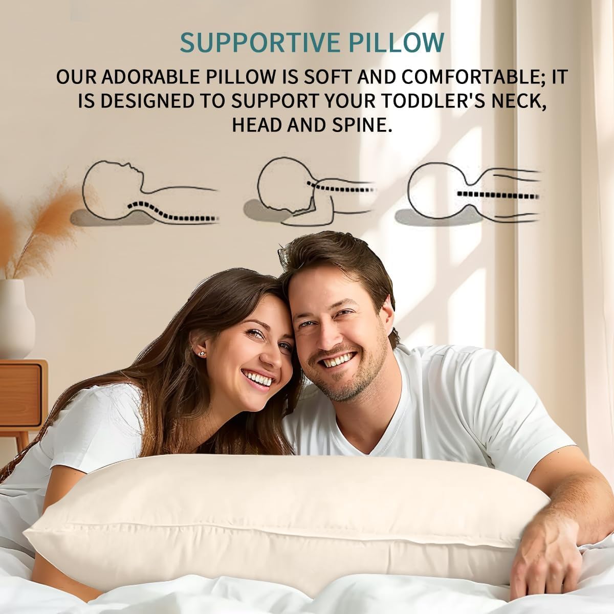 Organic Pillow with Pillowcase - 20x36 King Size Pillow with 100% Organic Cotton Shell, Adjustable Loft Organic King Plilow, Machine…