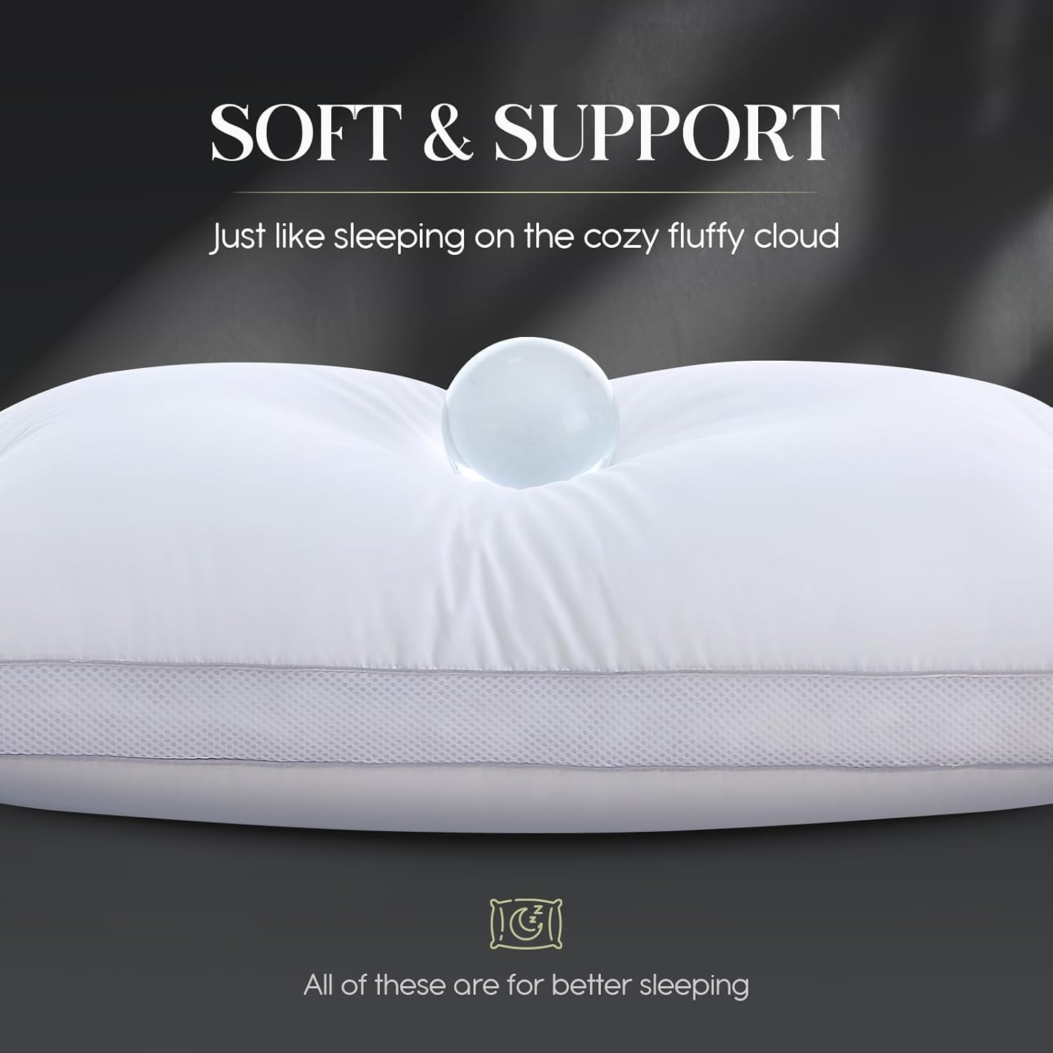 Goose Down Bed Pillows King Size Set of 2 (White), Hotel Collection Pillows for Sleeping, Gusseted Pillow for Side, Back, or Stomach…