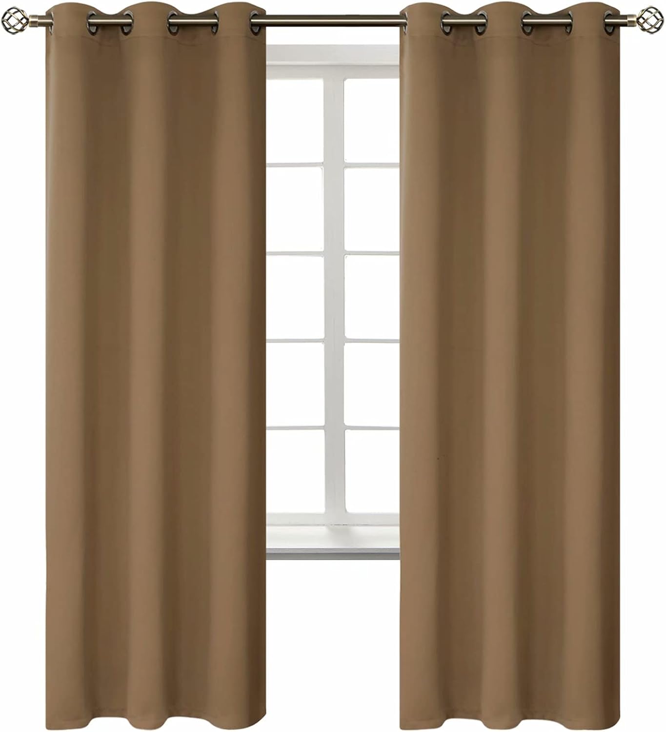 BGment Blackout Curtains for Living Room - Grommet Thermal Insulated Room Darkening Curtains for Bedroom, 2 Panels of 42 x 72 Inch, Taupe 7…