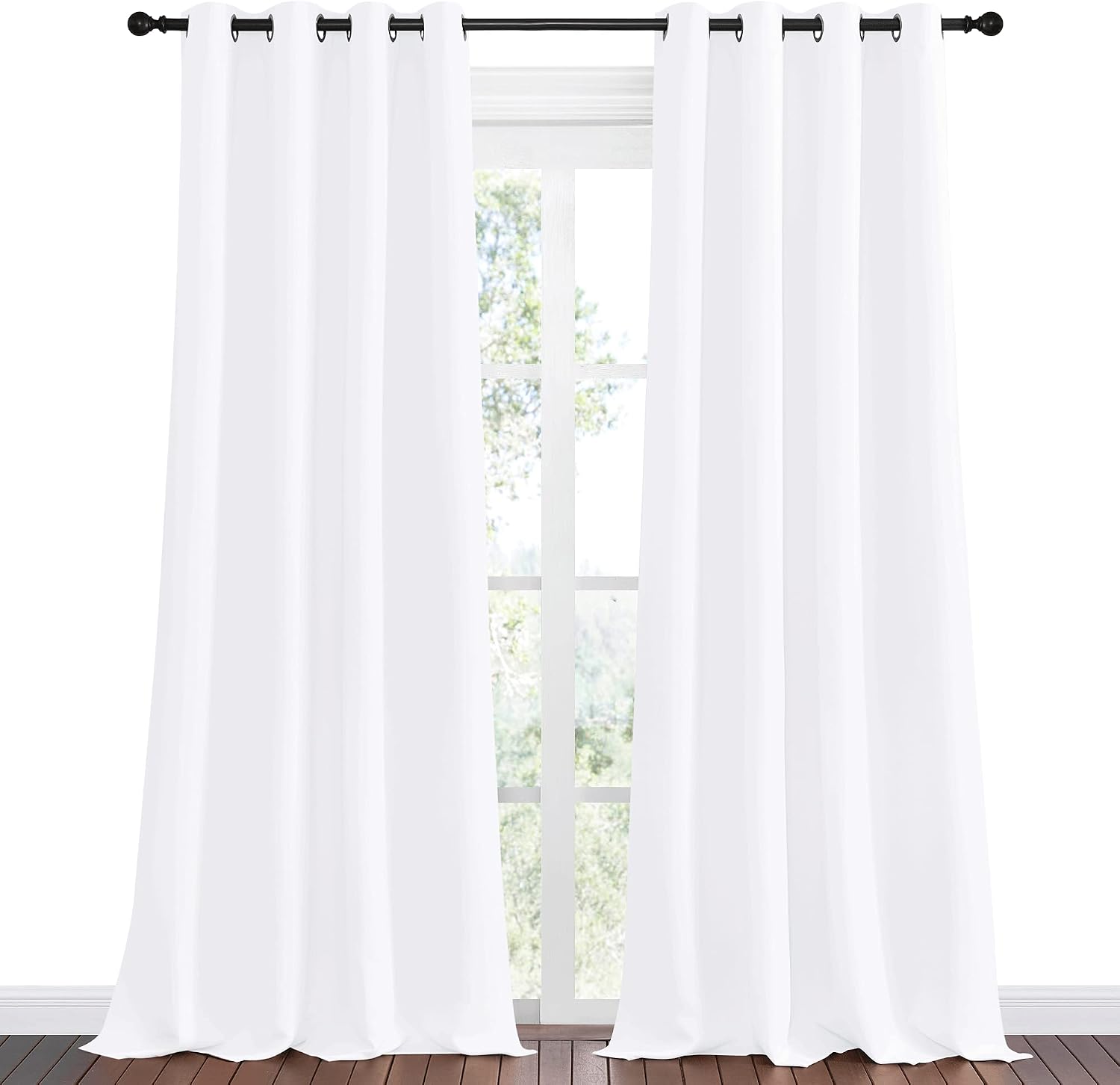 Nicetown Blackout Extra Long Curtains for Kids Room, Sea Teal, Set of 2, 55 x 120 Inch, Triple Weave Microfiber Home Thermal Insulated Soli…