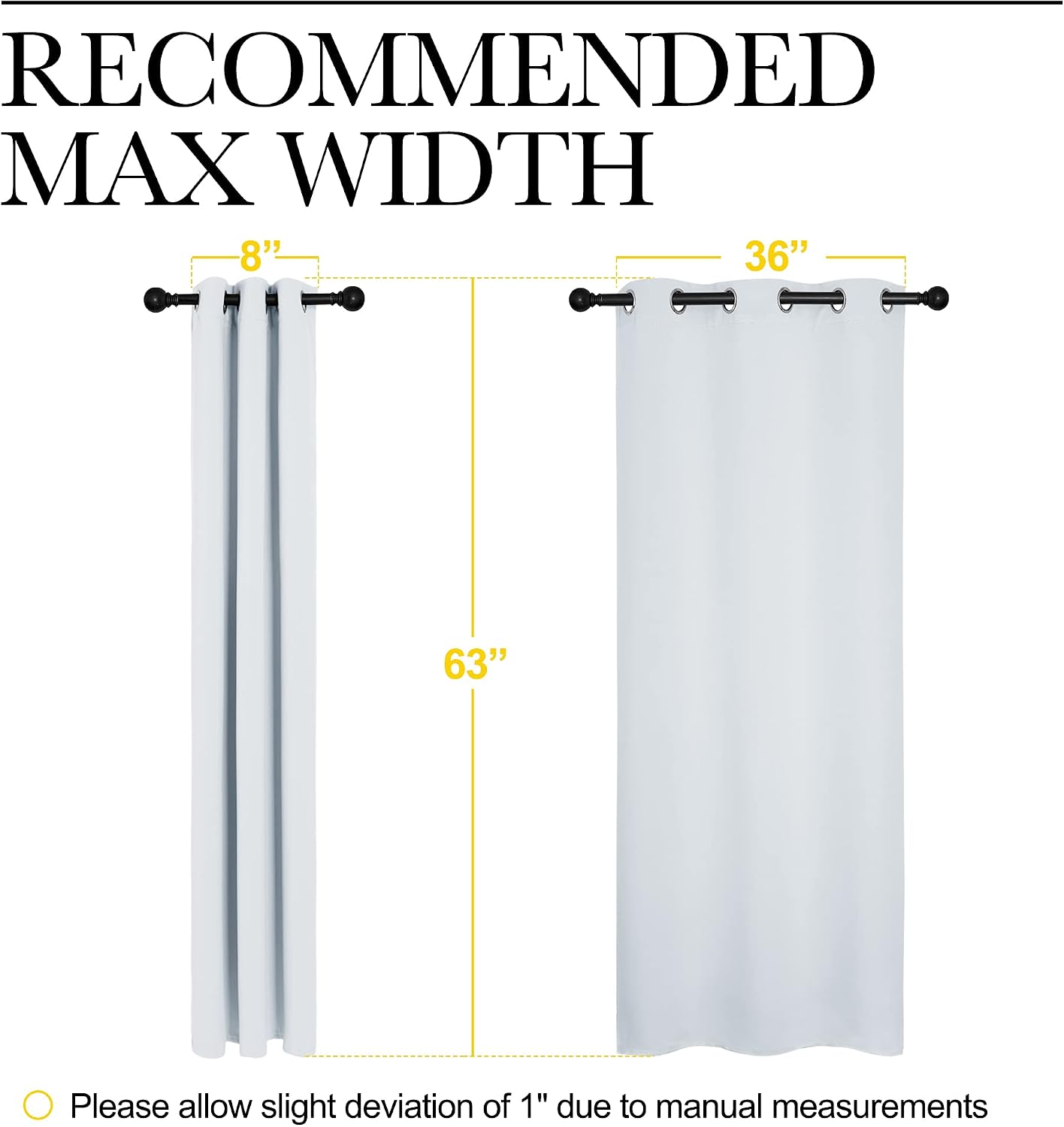 NICETOWN Window Treatment Thermal Insulated Grommet Room Darkening Curtains Drapes for Bedroom(2 Panels,42 by 63, Platinum-Greyish White)