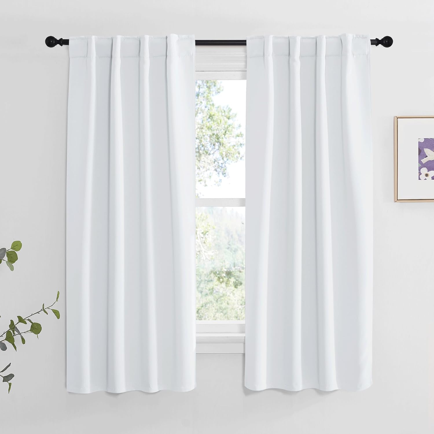 NICETOWN Insulated Room Darkening Curtain Panels - (Cloud Grey Color) W34 x L63, Two Pieces, Modern Design Thermal Privacy Protection…