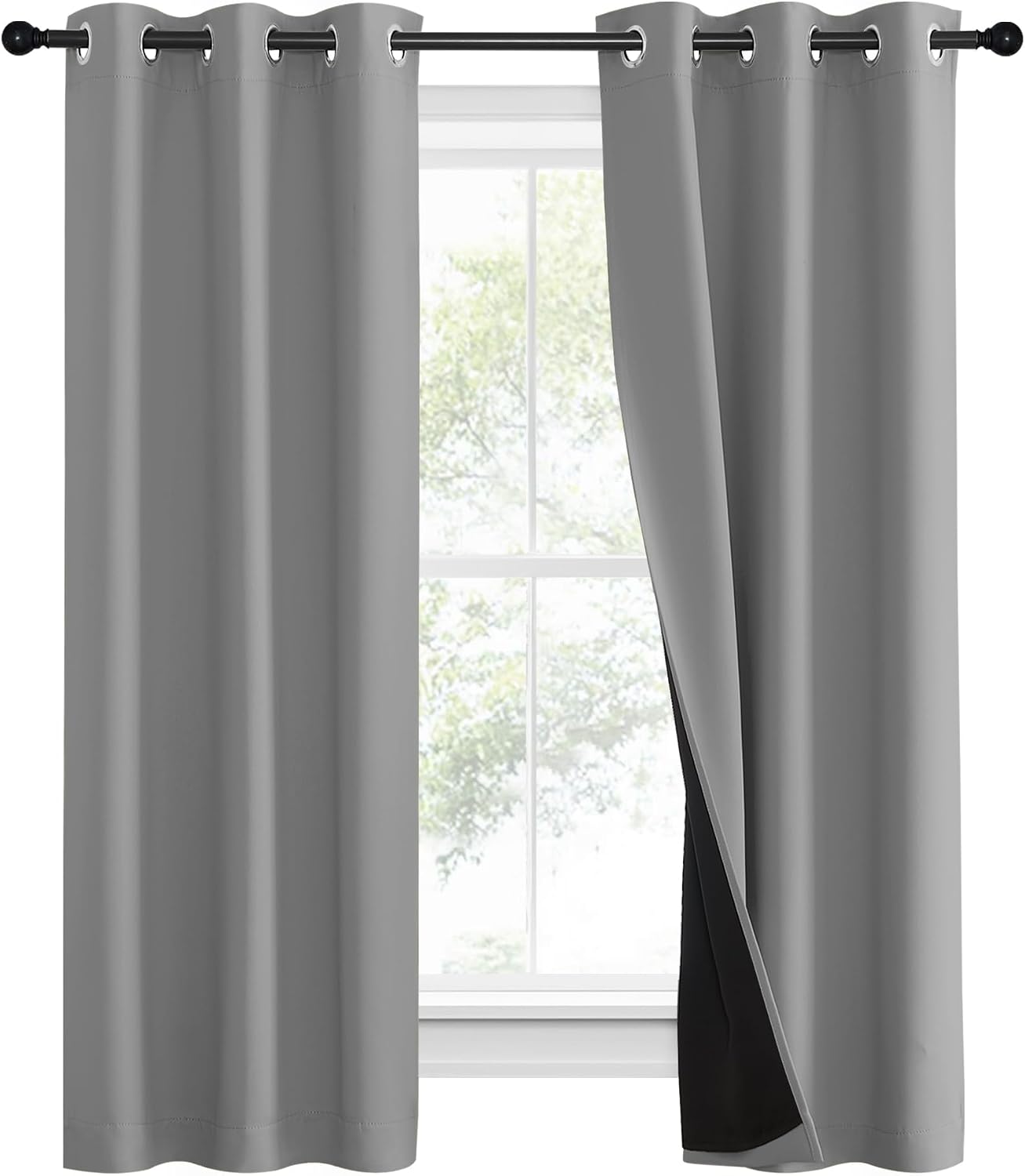 Nicetown Full Shade Curtain Panels, Pair of Energy Smart & Noise Blocking Out Blackout Drapes for Dining Room Window, Thermal Insulated Gue…